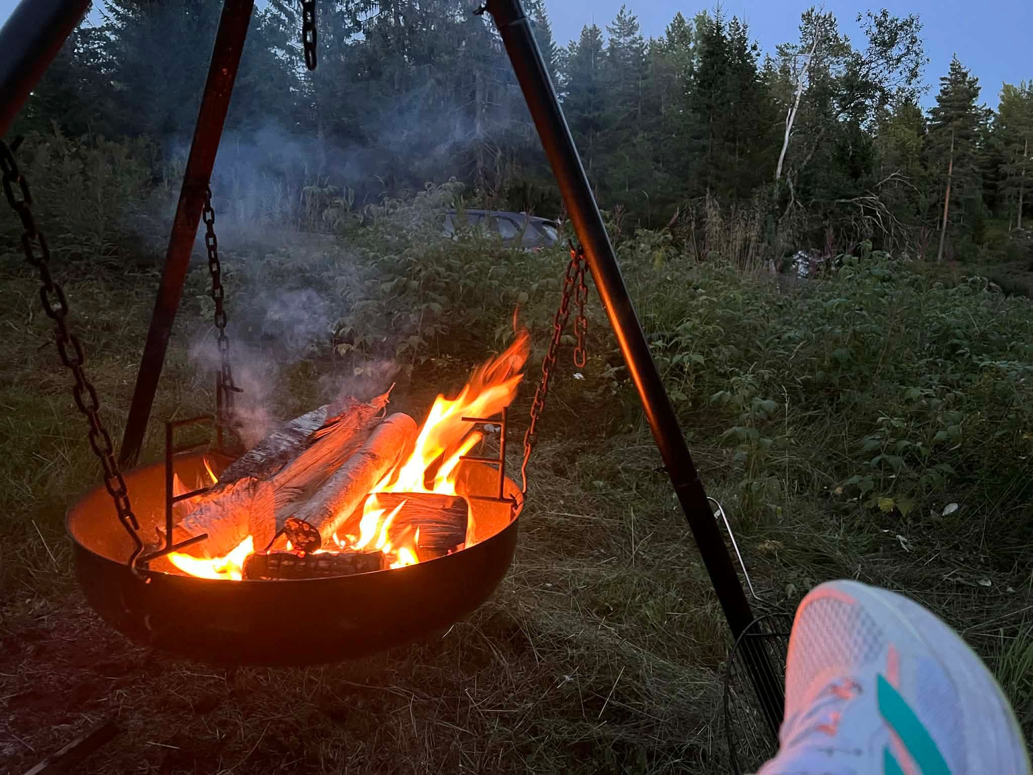 Bålplass foran hytta