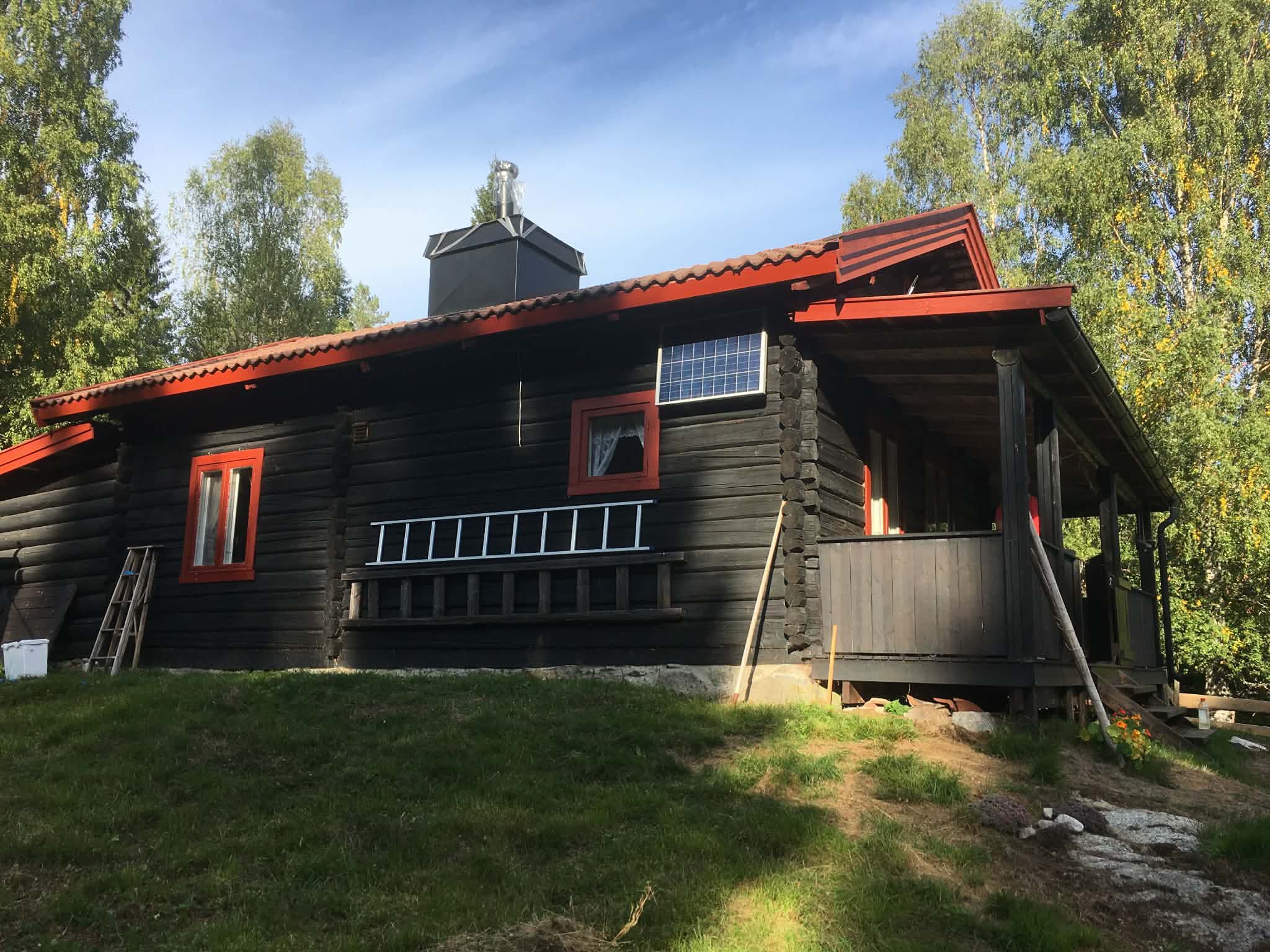 Solcellepanel på hytta